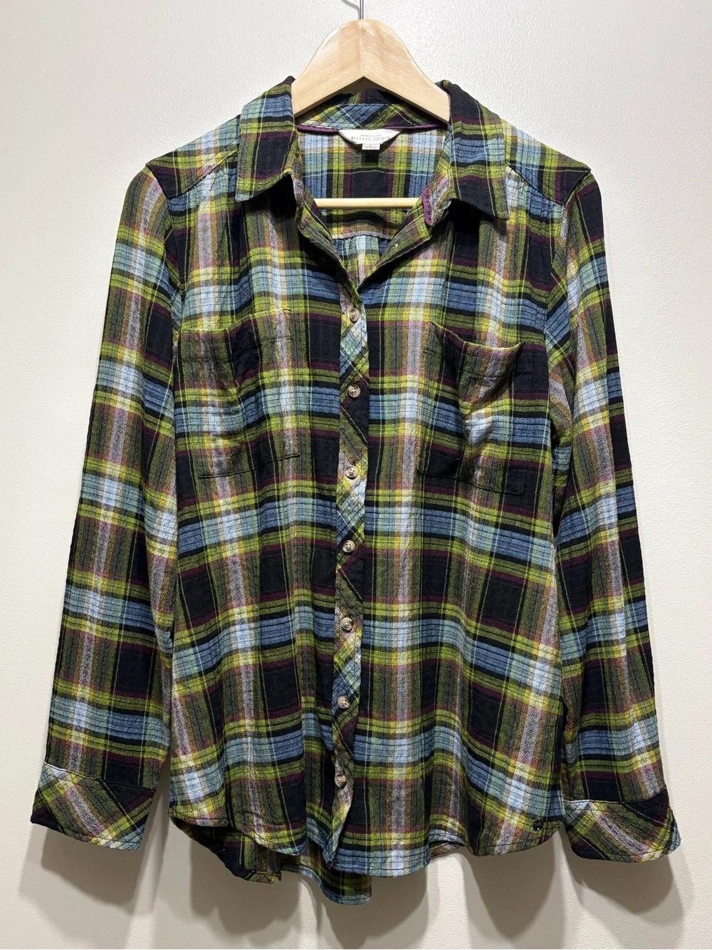Northern Reflections Plaid Flannel Button Down Shirt Women’s Large Petite LP - Picture 8 of 8
